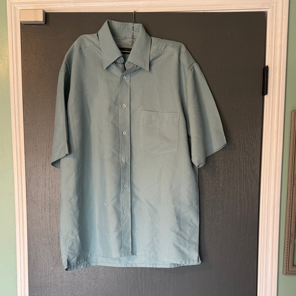Bugatchi Light Blue Short Sleeve Button-Down Shirt